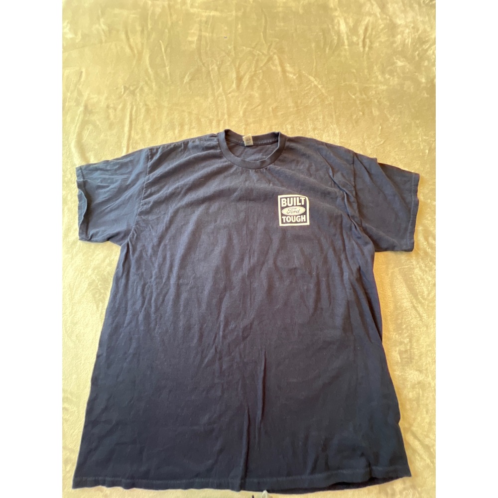 Gildan Ford Trucks T-Shirt Mens XL Navy Blue Built Ford Tough Graphic Tee